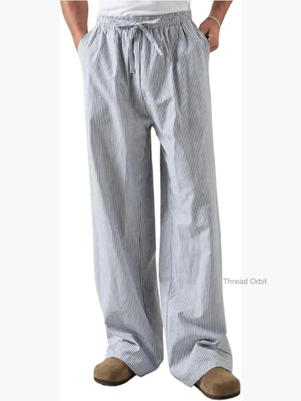 Striped Drawstring Casual Pants Lightweight Yoga Beach Vacation